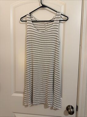 Olivia Rae White and Navy Striped Sleeveless Mini Dress